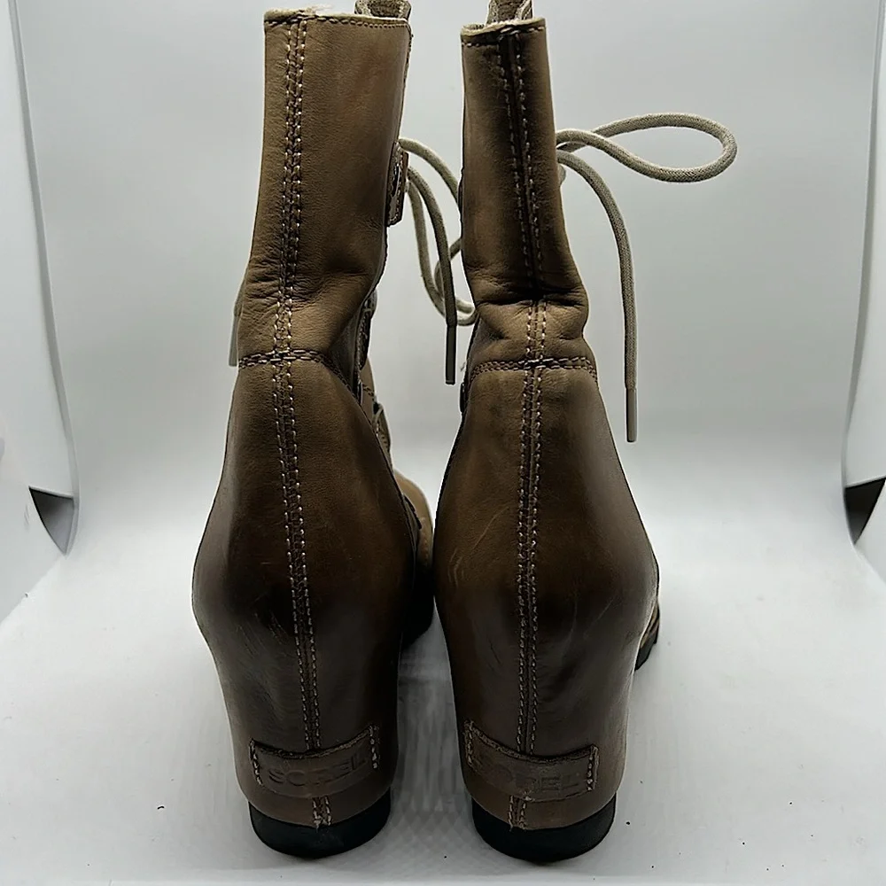 Sorel Joan of Arctic Alpine Ash Lace Up Wedge Boots Shoes **Size 9**🌸🌸 - Picture 5 of 8